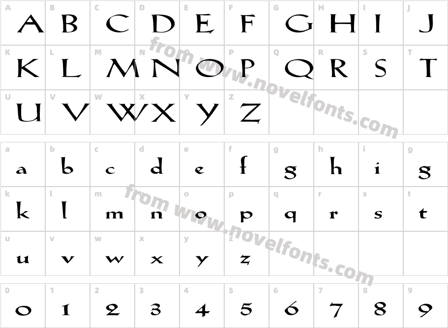 FZ ROMAN 19 EXCharacter Map