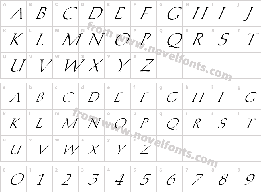 FZ ROMAN 2 ITALICCharacter Map