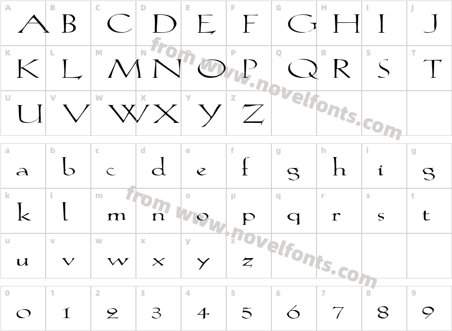 FZ ROMAN 20 EXCharacter Map