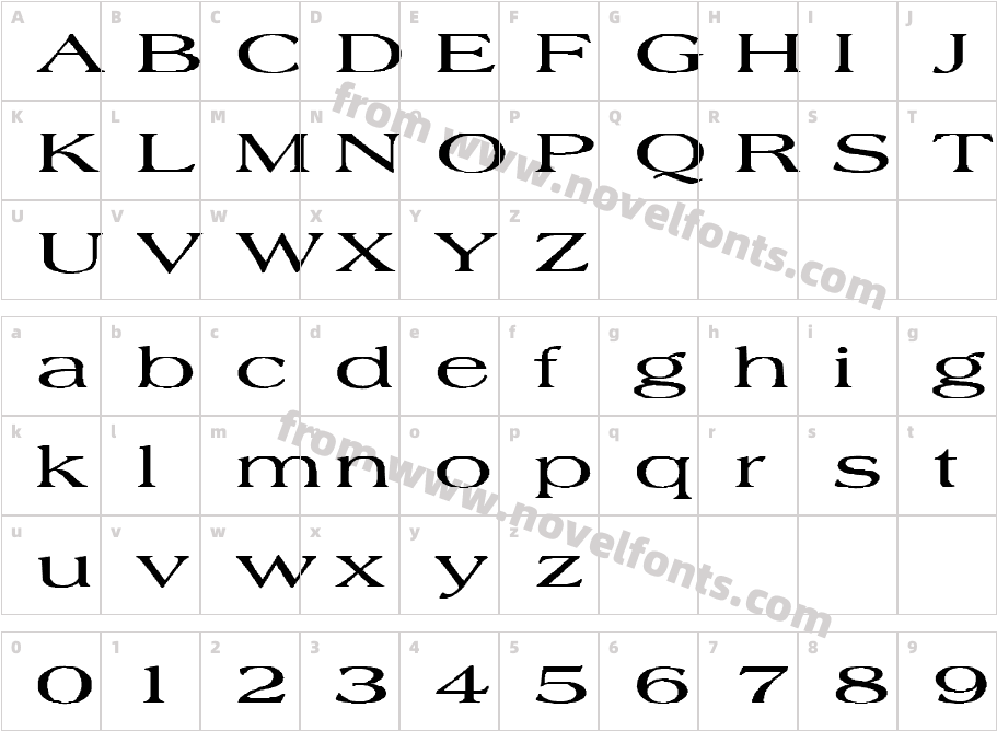 FZ ROMAN 22 EXCharacter Map