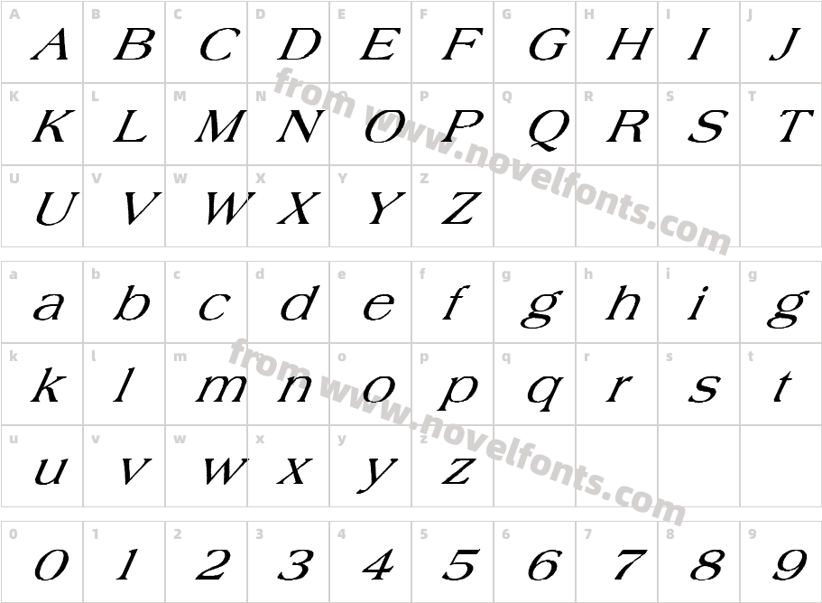 FZ ROMAN 22 ITALICCharacter Map