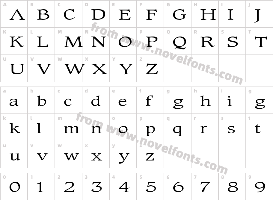 FZ ROMAN 23 EXCharacter Map