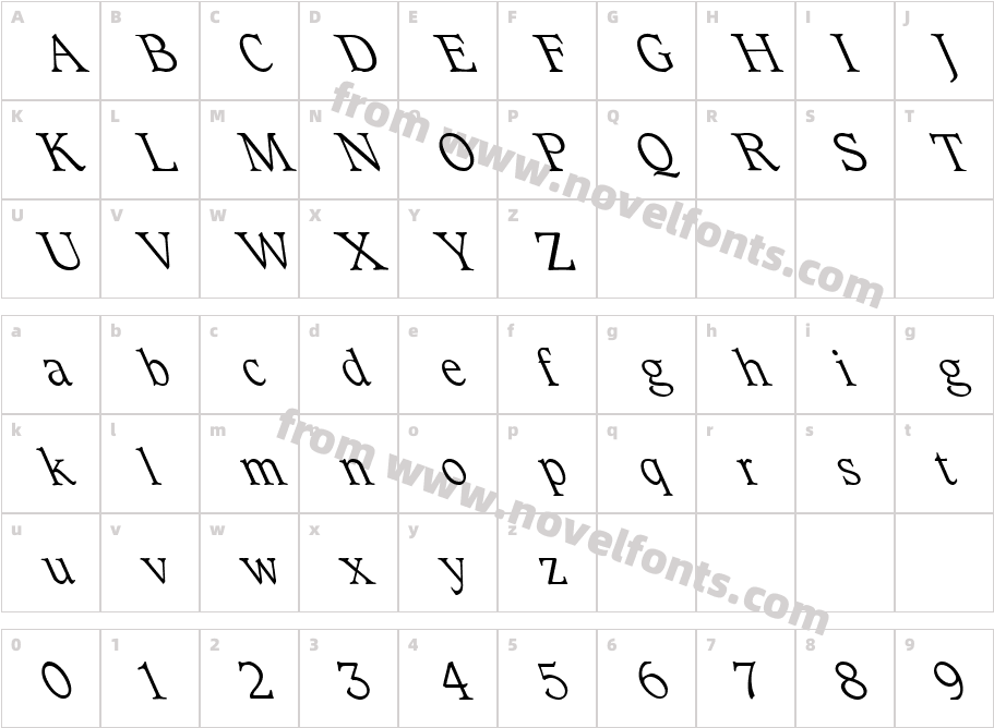 FZ ROMAN 23 LEFTYCharacter Map