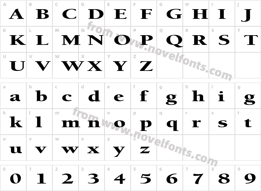 FZ ROMAN 24 EXCharacter Map