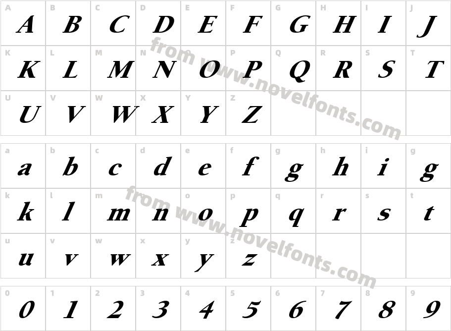 FZ ROMAN 24 ITALICCharacter Map