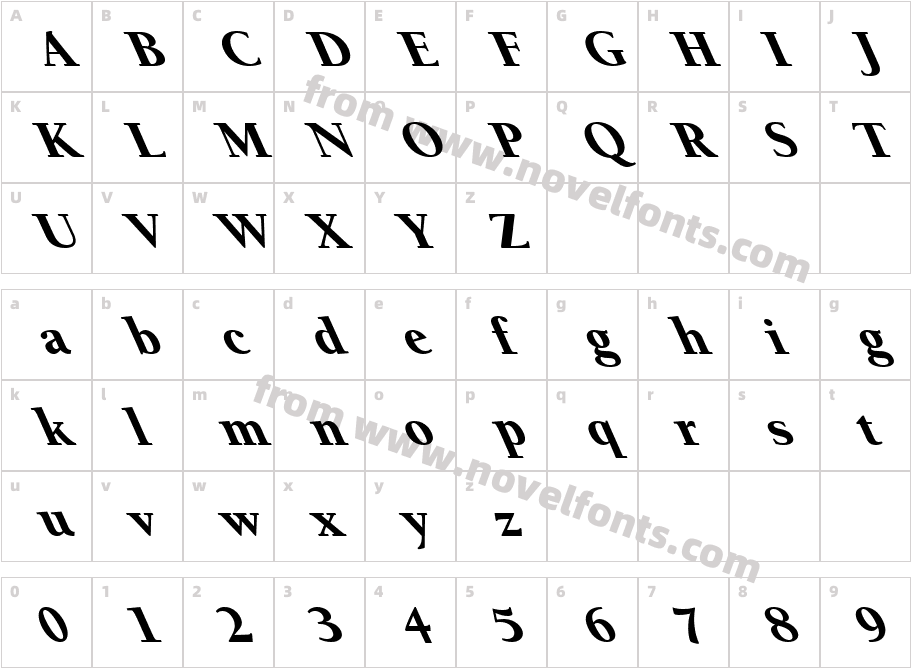 FZ ROMAN 24 LEFTYCharacter Map