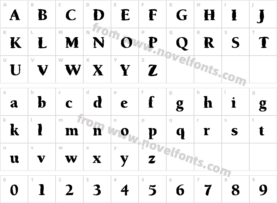 FZ ROMAN 24 MANGLEDCharacter Map