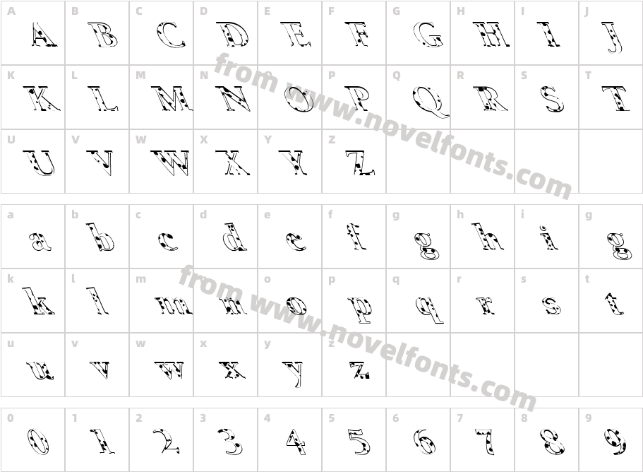 FZ ROMAN 24 SPOTTED LEFTYCharacter Map