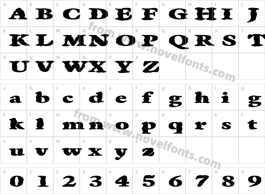 FZ ROMAN 25 MANGLED EXCharacter Map