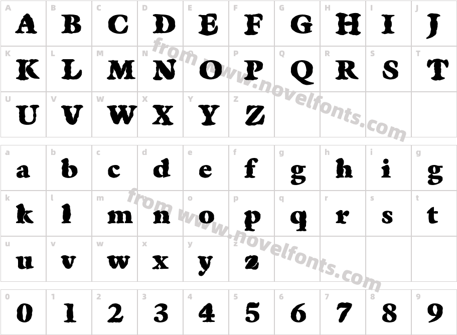 FZ ROMAN 25 MANGLEDCharacter Map