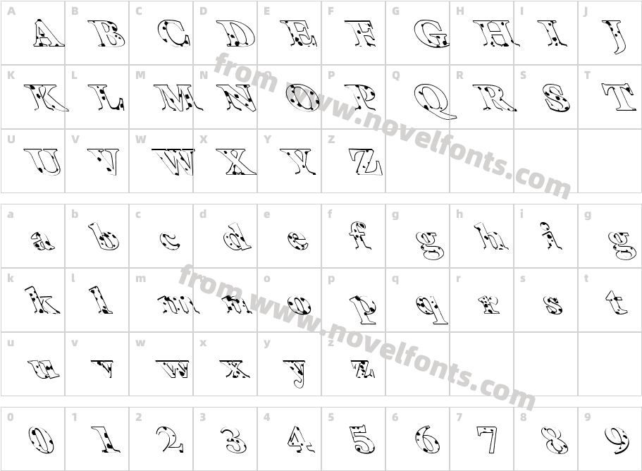 FZ ROMAN 25 SPOTTED LEFTYCharacter Map