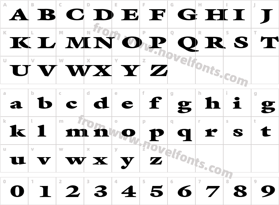 FZ ROMAN 26 EXCharacter Map