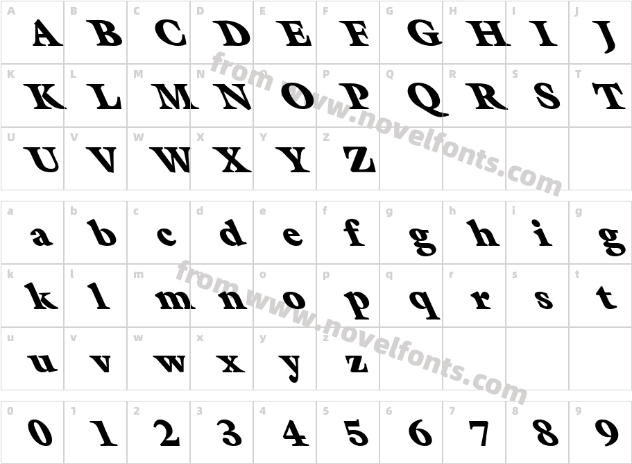 FZ ROMAN 26 LEFTYCharacter Map