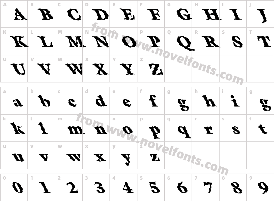 FZ ROMAN 26 WAVEY LEFTYCharacter Map