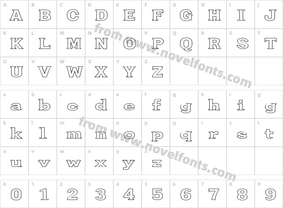 FZ ROMAN 27 HOLLOW EXCharacter Map