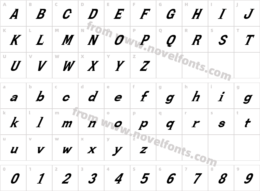 FZ ROMAN 27 ITALICCharacter Map