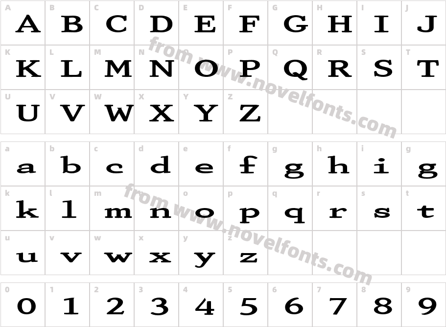 FZ ROMAN 29 EXCharacter Map