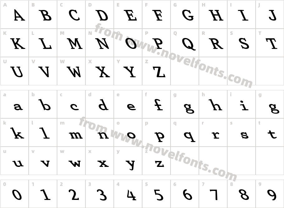 FZ ROMAN 29 LEFTYCharacter Map