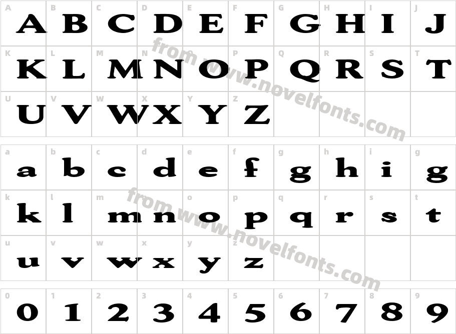 FZ ROMAN 30 EXCharacter Map