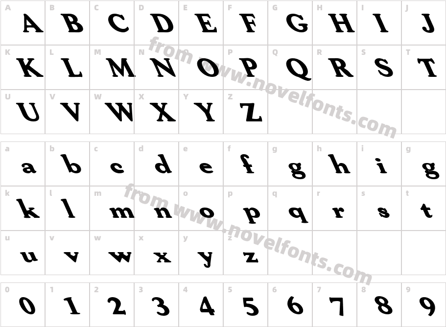 FZ ROMAN 30 LEFTYCharacter Map