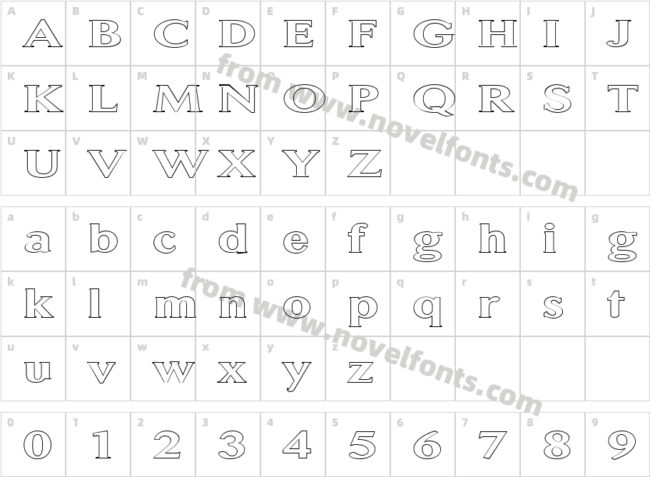 FZ ROMAN 31 HOLLOW EXCharacter Map