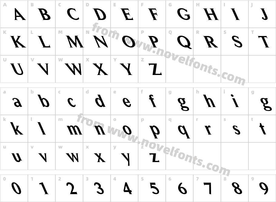 FZ ROMAN 31 LEFTYCharacter Map