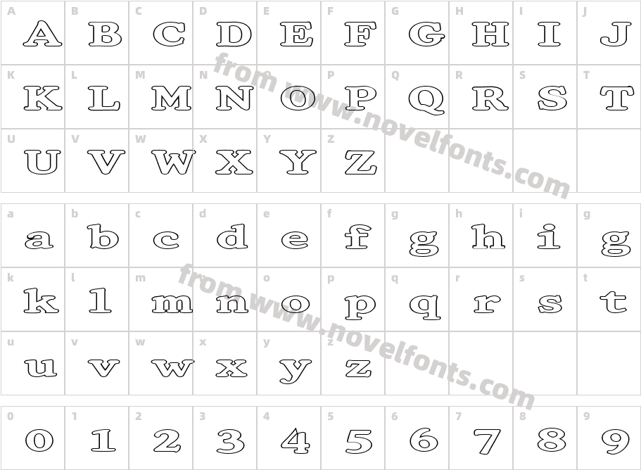 FZ ROMAN 32 HOLLOW EXCharacter Map