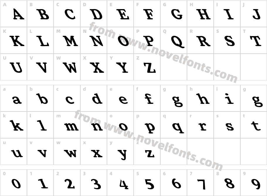 FZ ROMAN 32 LEFTYCharacter Map