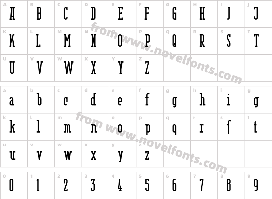 BerlinEmailSerifSemiboldCharacter Map