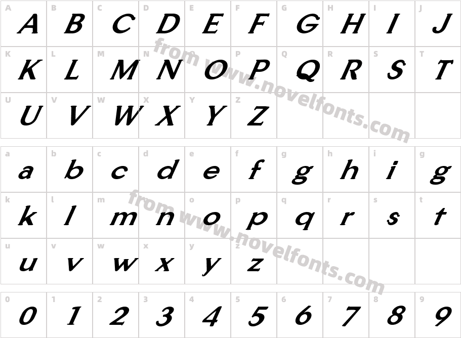 FZ ROMAN 33 ITALICCharacter Map