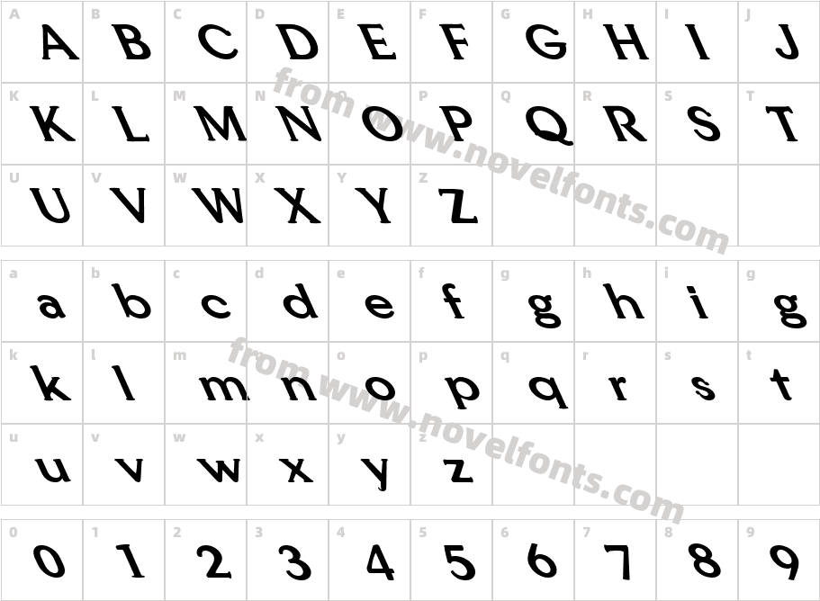 FZ ROMAN 33 LEFTYCharacter Map