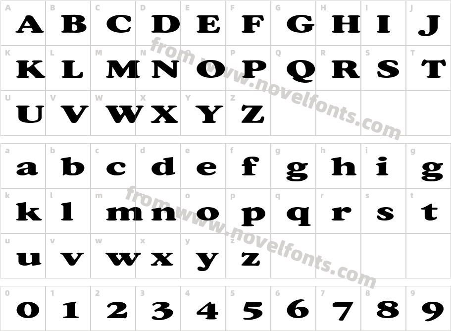 FZ ROMAN 34 EXCharacter Map