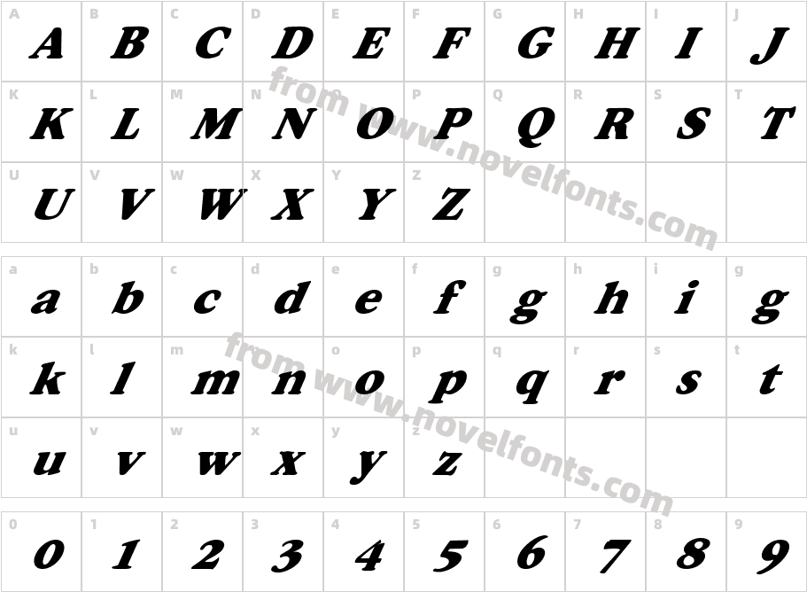 FZ ROMAN 34 ITALICCharacter Map