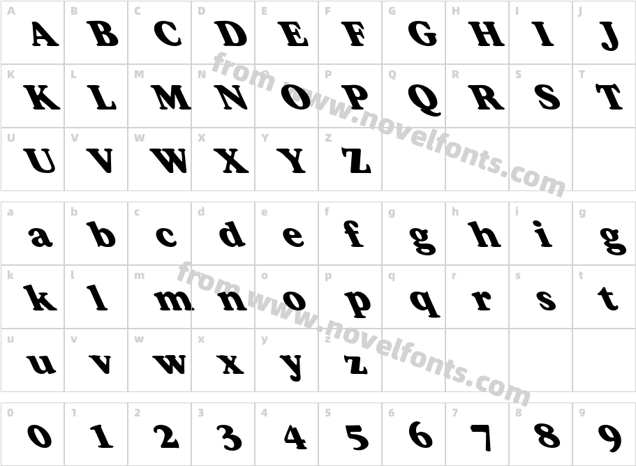 FZ ROMAN 34 LEFTYCharacter Map