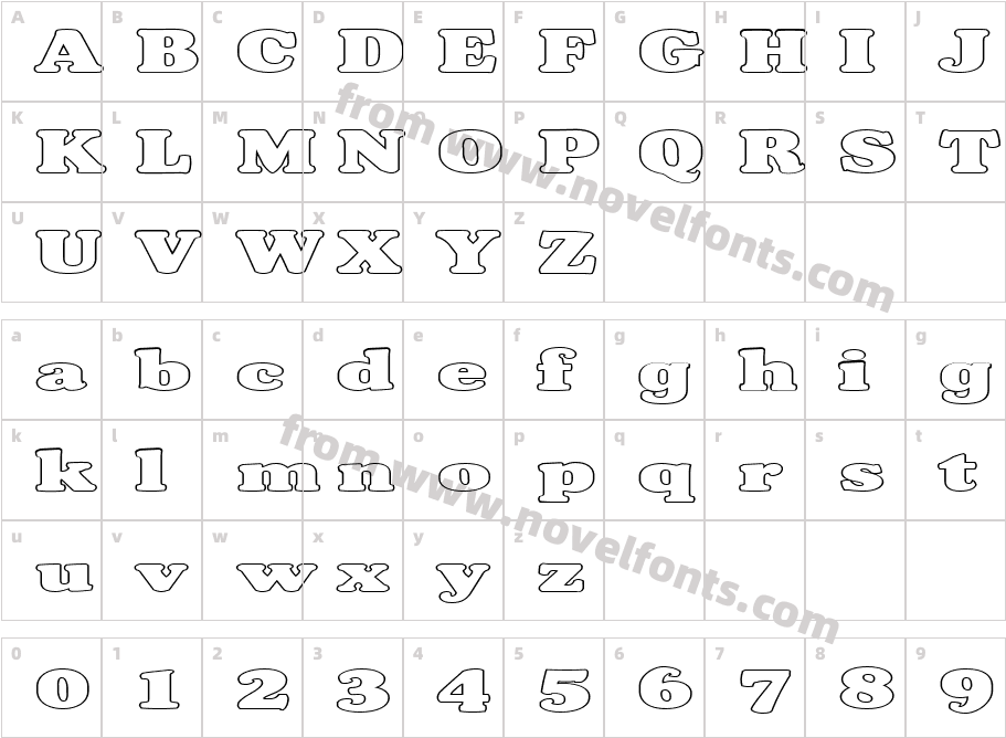 FZ ROMAN 35 HOLLOW EXCharacter Map