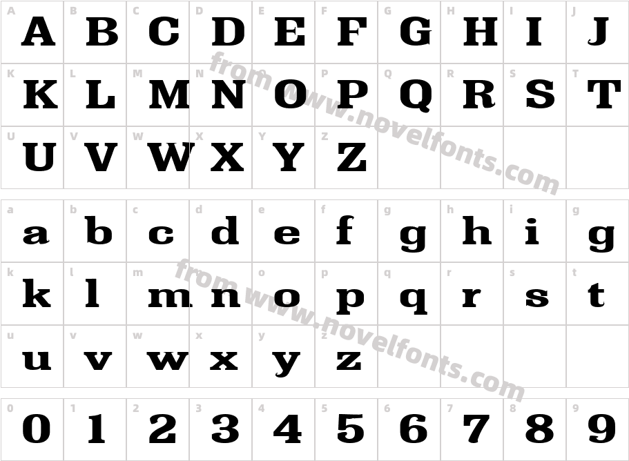 FZ ROMAN 36 EXCharacter Map