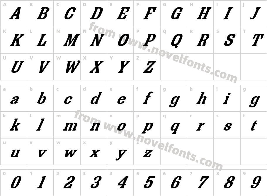 FZ ROMAN 36 ITALICCharacter Map