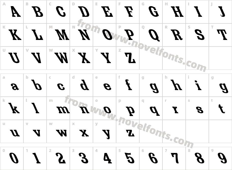 FZ ROMAN 36 LEFTYCharacter Map