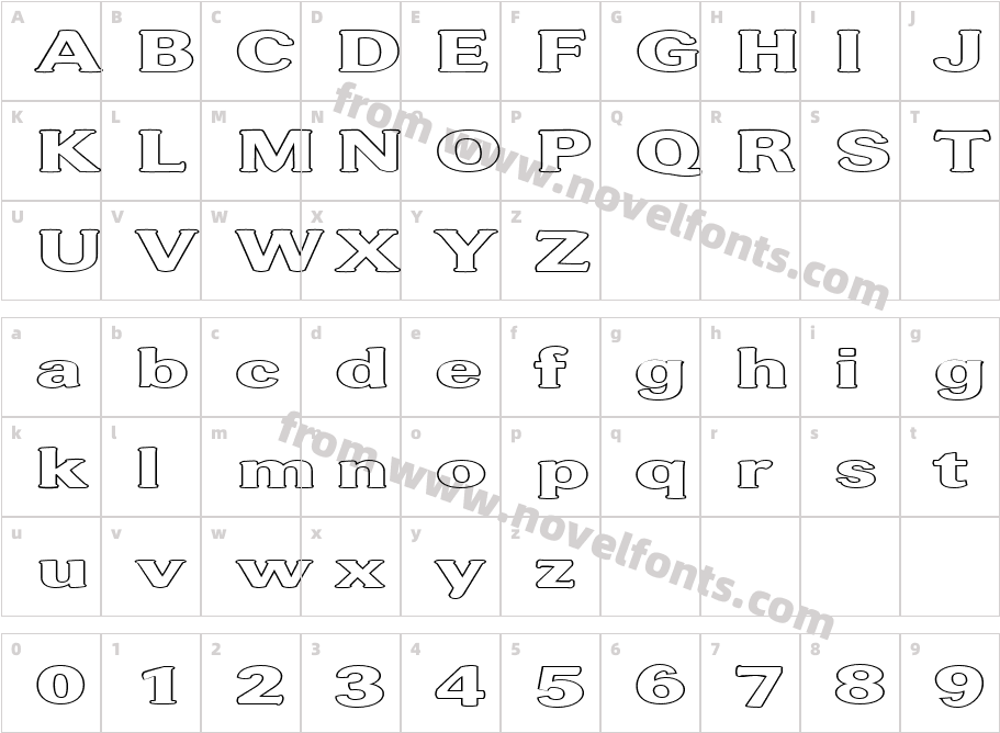 FZ ROMAN 37 HOLLOW EXCharacter Map