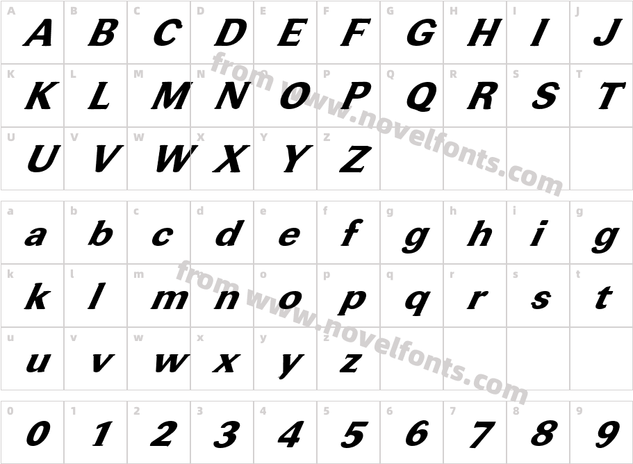 FZ ROMAN 37 ITALICCharacter Map