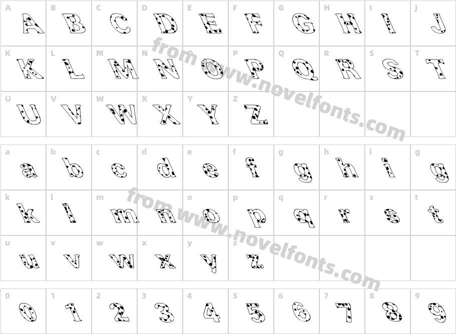 FZ ROMAN 37 SPOTTED LEFTYCharacter Map