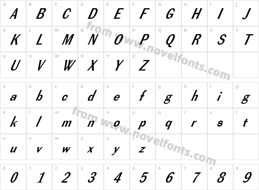 FZ ROMAN 38 ITALICCharacter Map