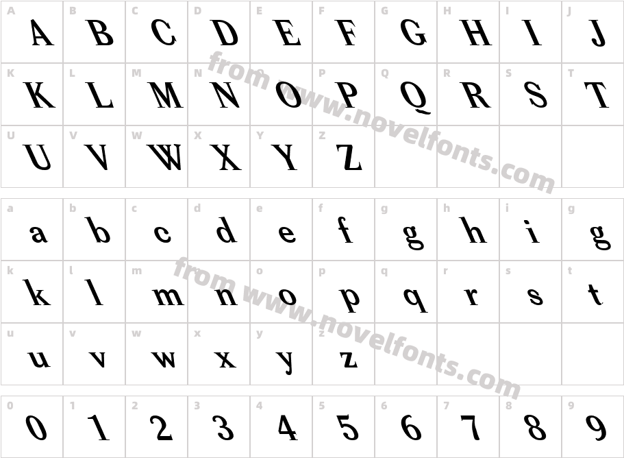 FZ ROMAN 39 LEFTYCharacter Map