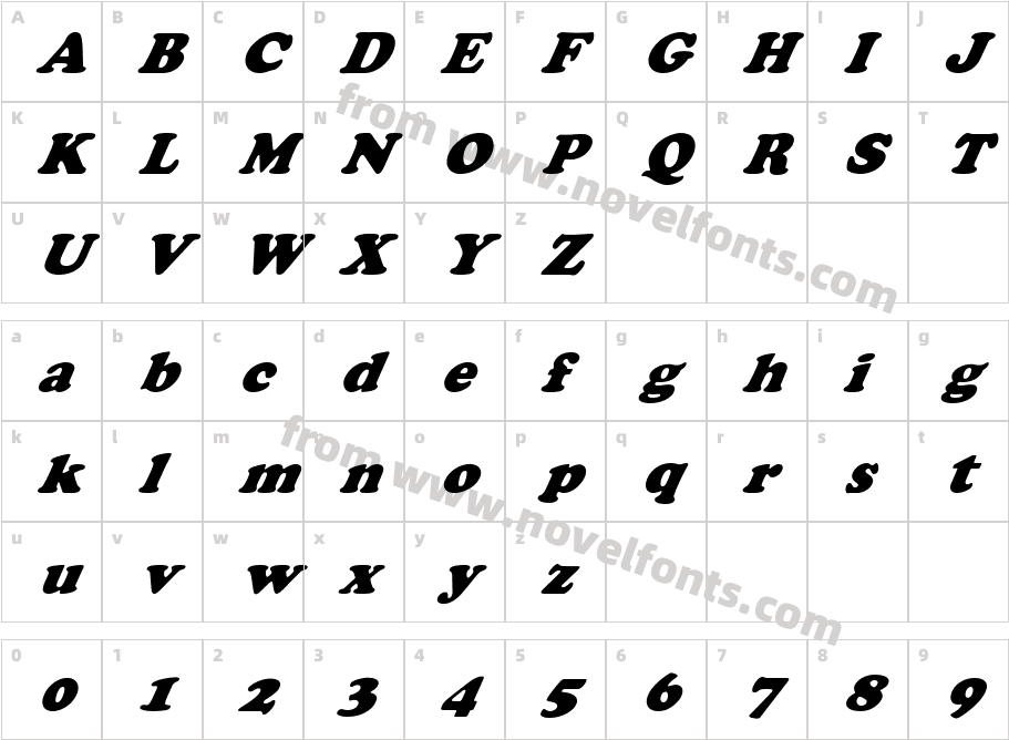 FZ ROMAN 4 ITALICCharacter Map