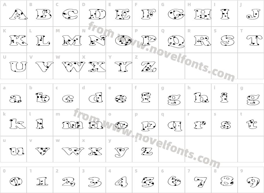 FZ ROMAN 4 SPOTTED EXCharacter Map