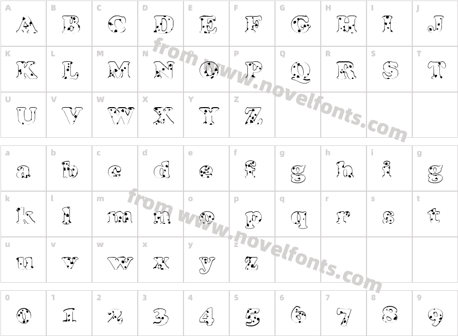 FZ ROMAN 4 SPOTTEDCharacter Map