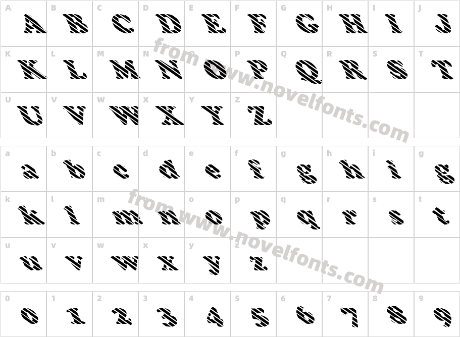 FZ ROMAN 4 STRIPED LEFTYCharacter Map