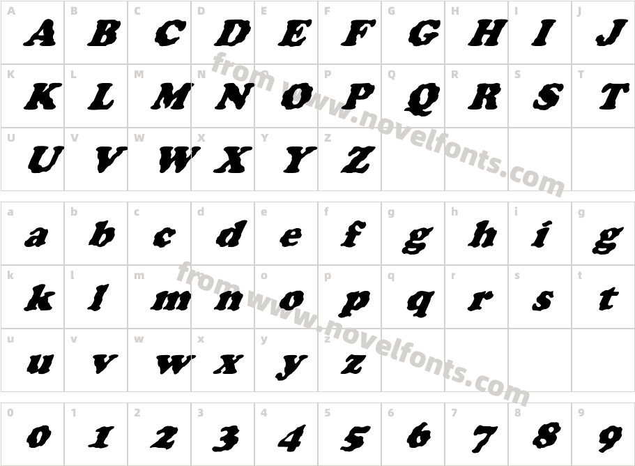 FZ ROMAN 4 WAVEY ITALICCharacter Map