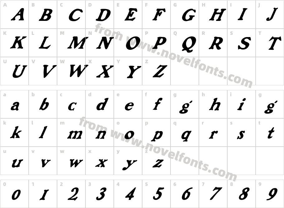 FZ ROMAN 6 ITALICCharacter Map