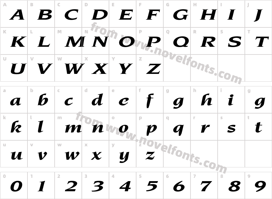 FZ ROMAN 7 EXCharacter Map